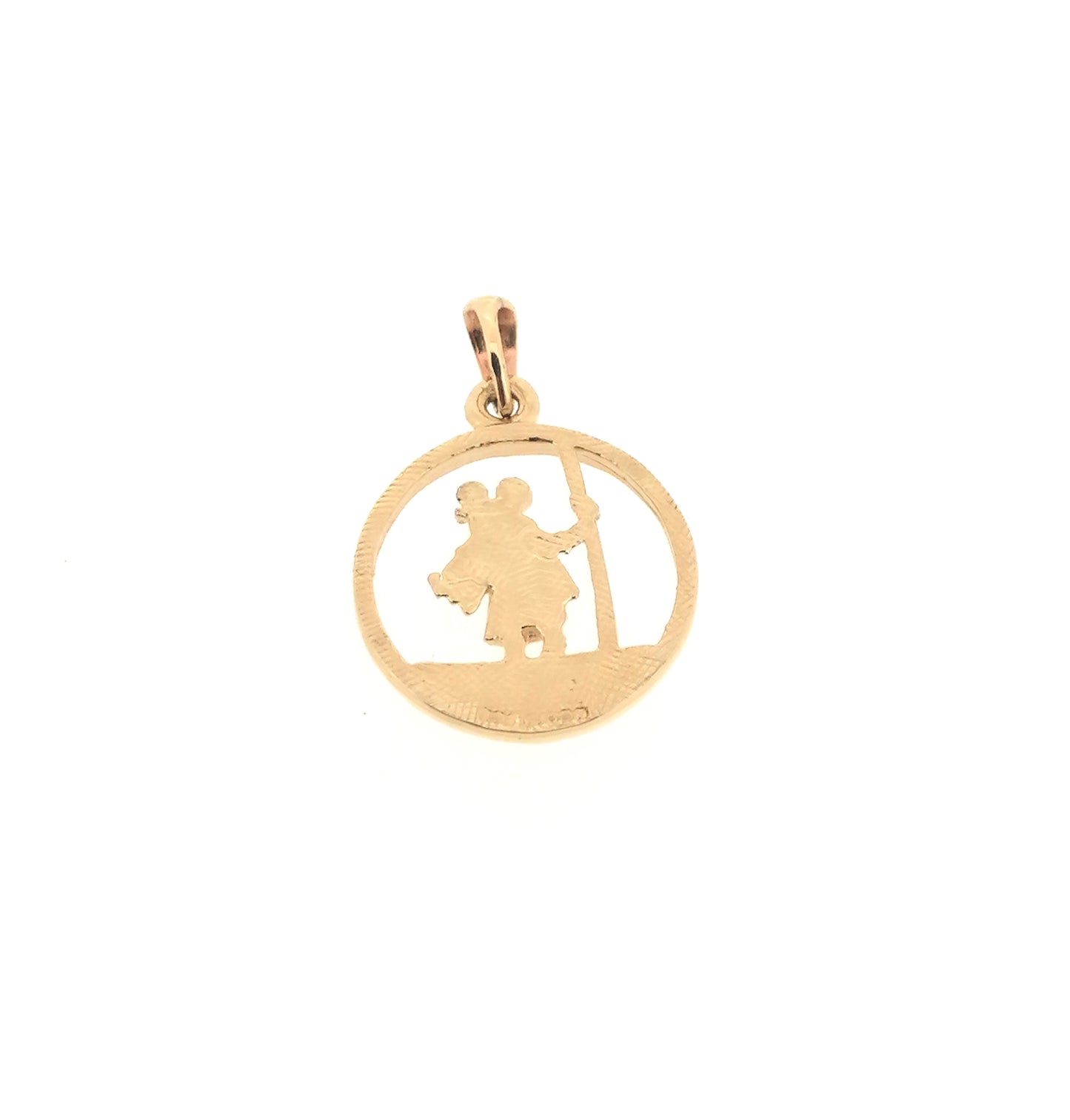 Saint Christopher Medal Round Pendant 9ct Yellow Gold