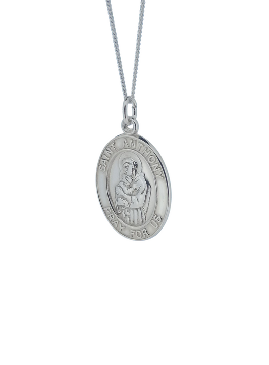 Saint Anthony Medal Pendant Sterling Silver
