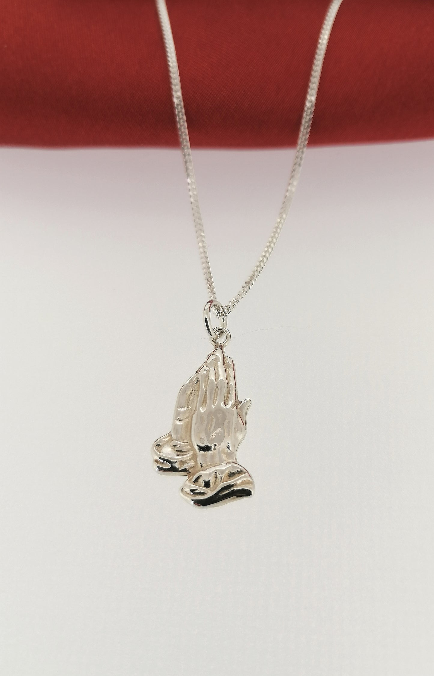 Praying Hands Pendant Sterling Silver Mens Womens