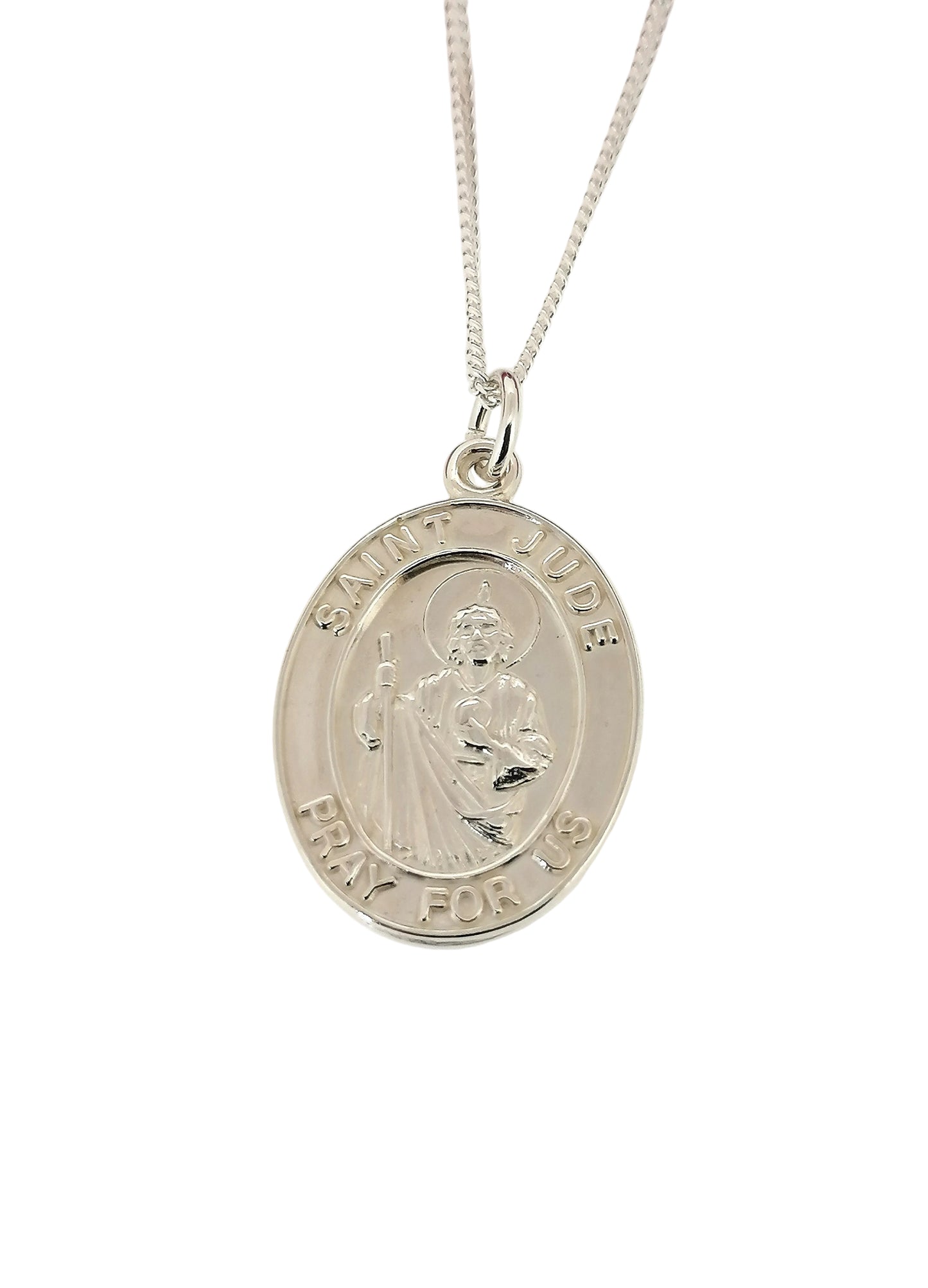 Saint Jude Medal Pendant Sterling Silver