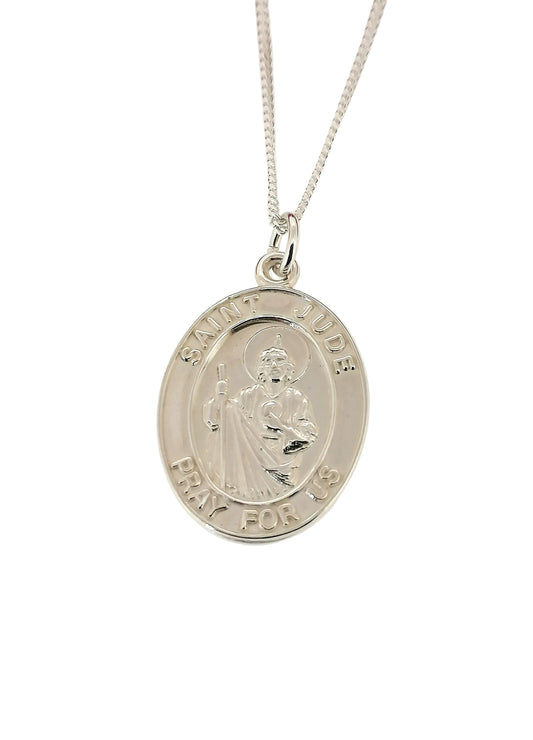 Saint Jude Medal Pendant Sterling Silver