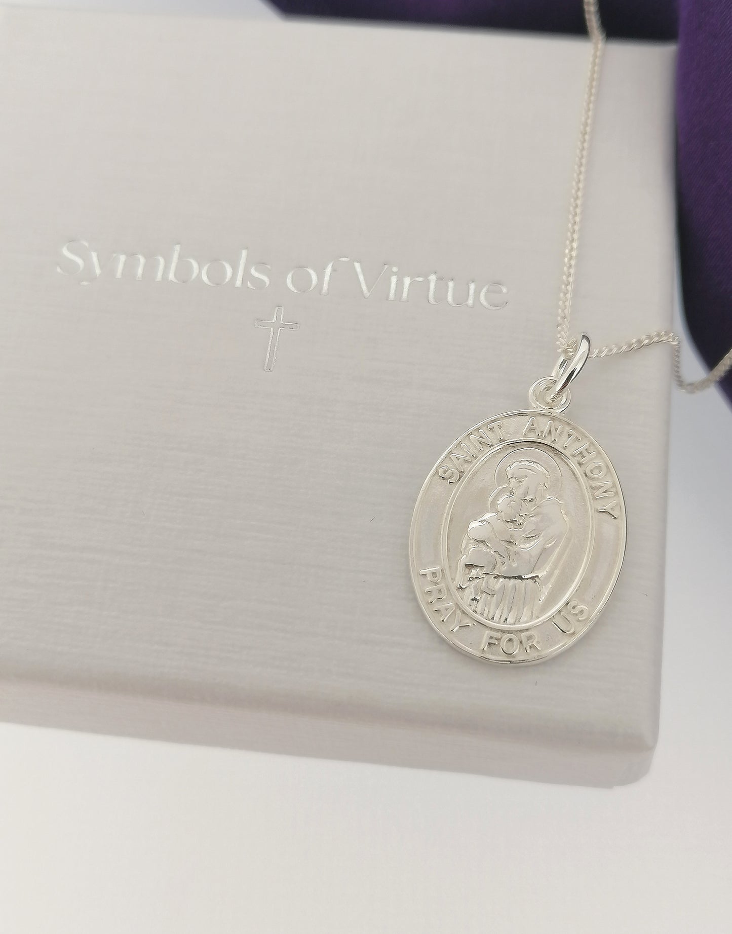 Saint Anthony Medal Pendant Sterling Silver