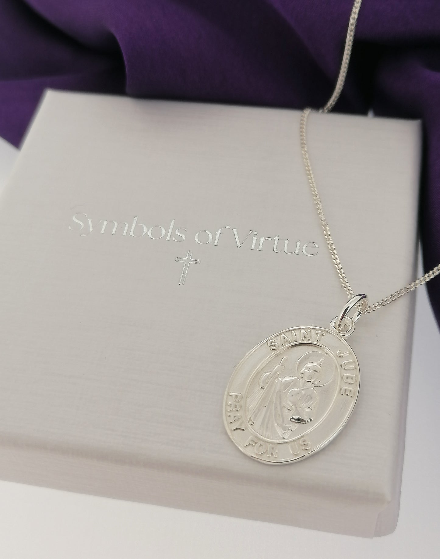 Saint Jude Medal Pendant Sterling Silver