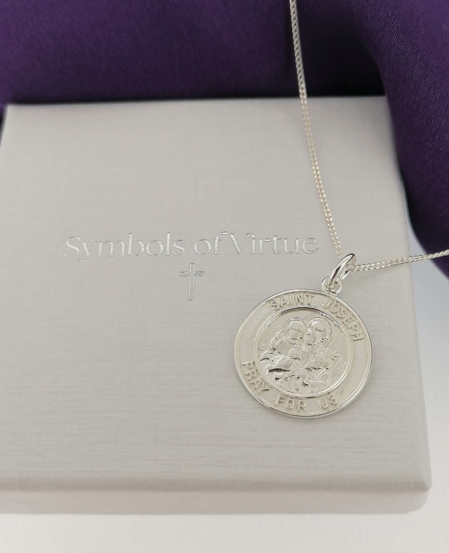 Saint Joseph Medal Pendant Sterling Silver