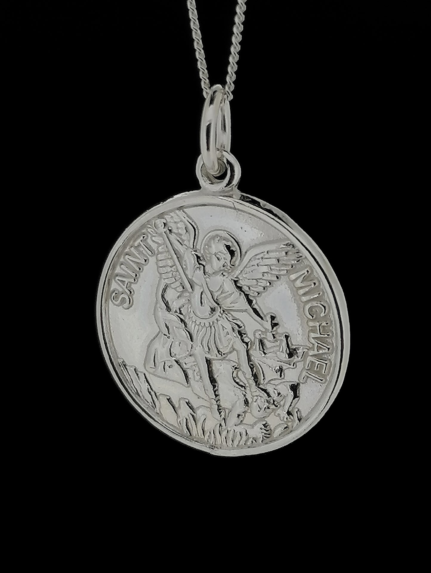 Saint Michael Medal Pendant Sterling Silver