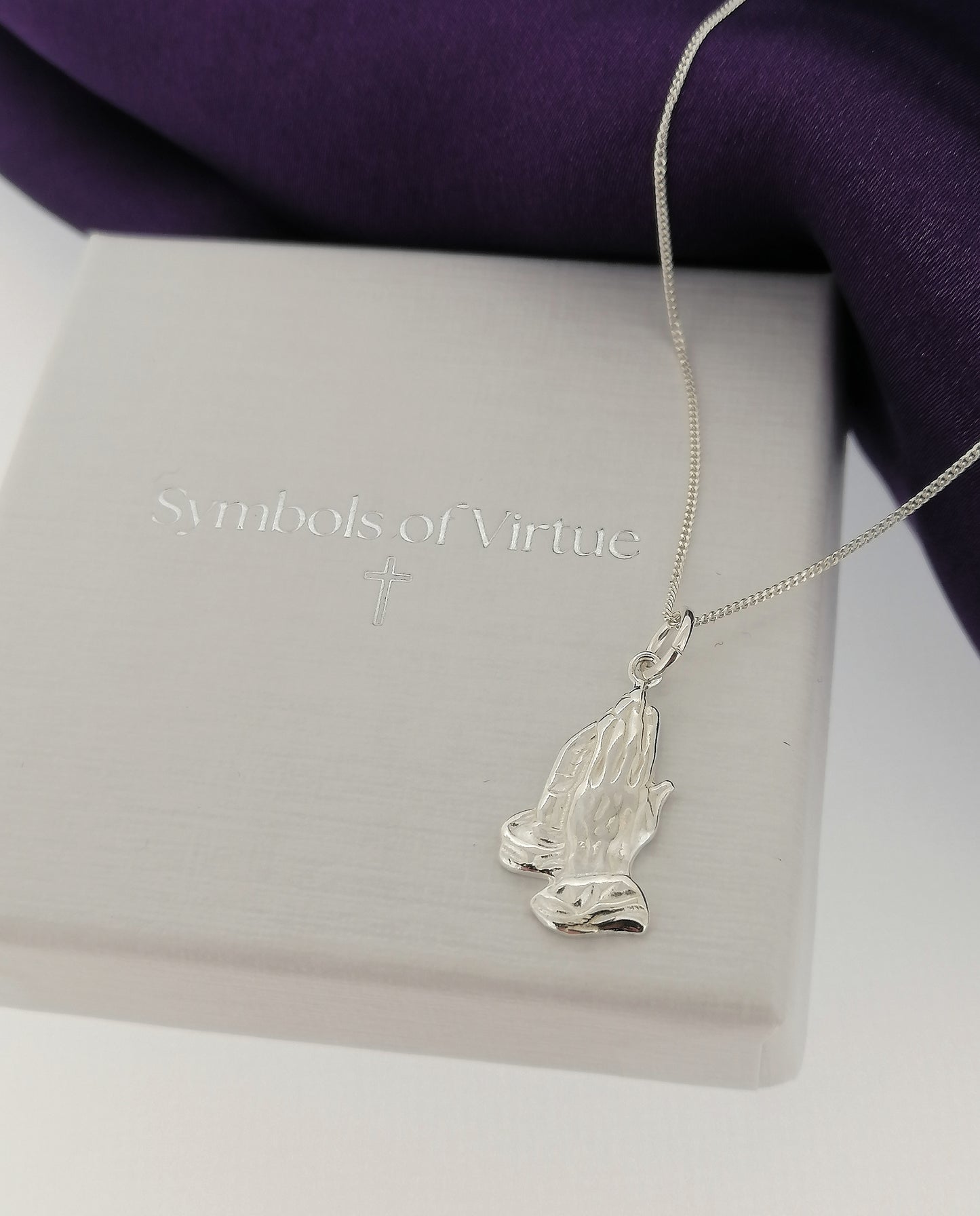 Praying Hands Pendant Sterling Silver