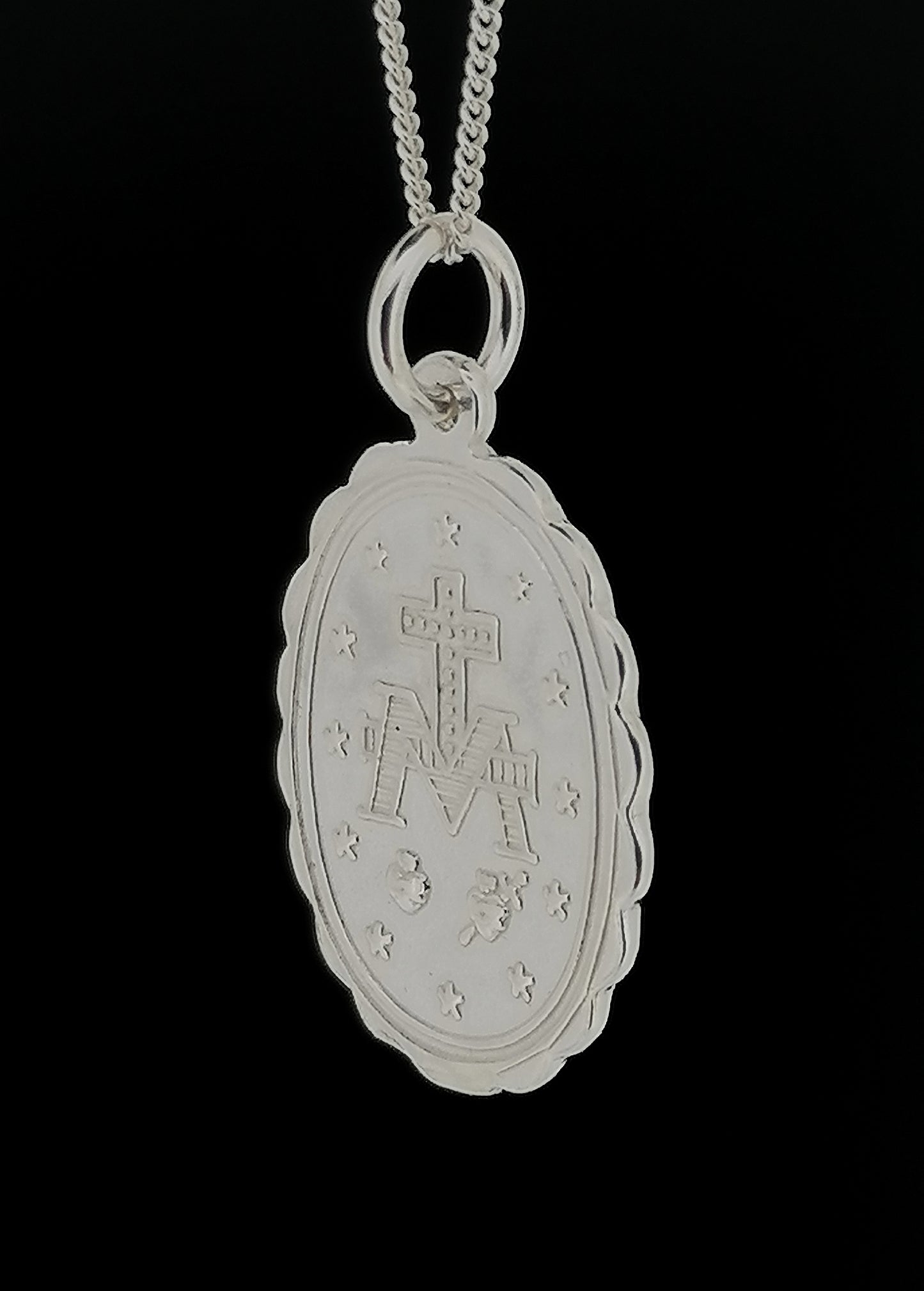 Miraculous Mary Medal Pendant Sterling Silver