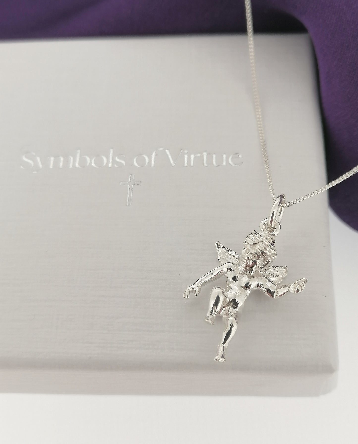 Cherub Angel Pendant Sterling Silver