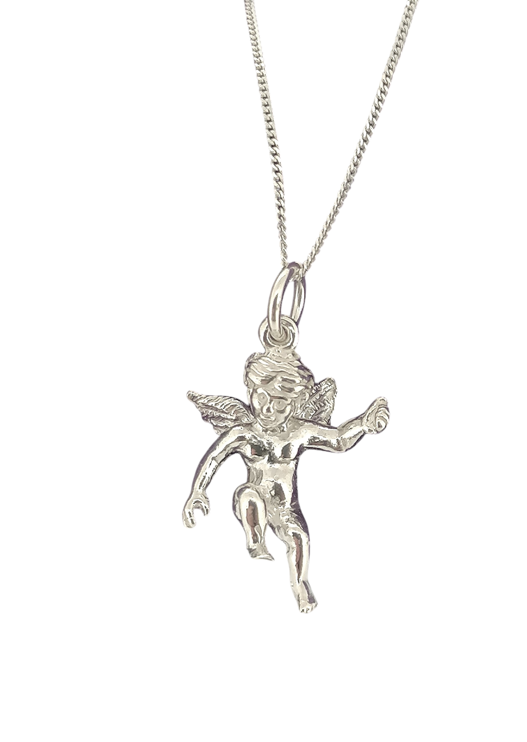 Cherub angel pendant sterling silver