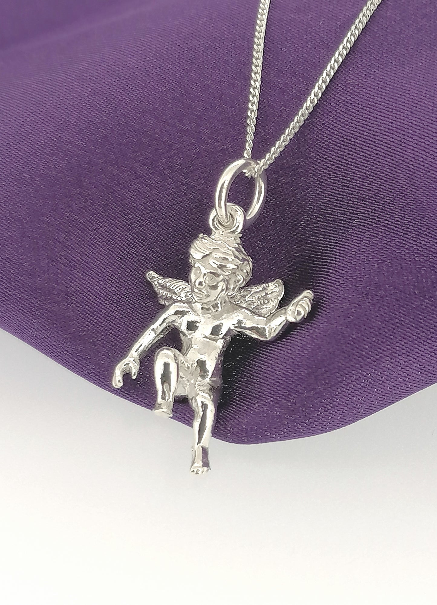 Cherub Angel Pendant Sterling Silver