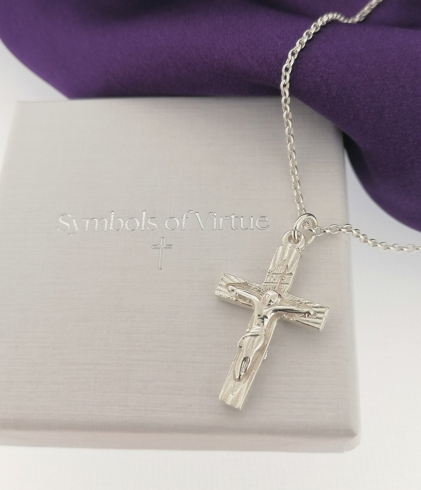 Jesus on the Cross Crucifix Pendant Sterling Silver