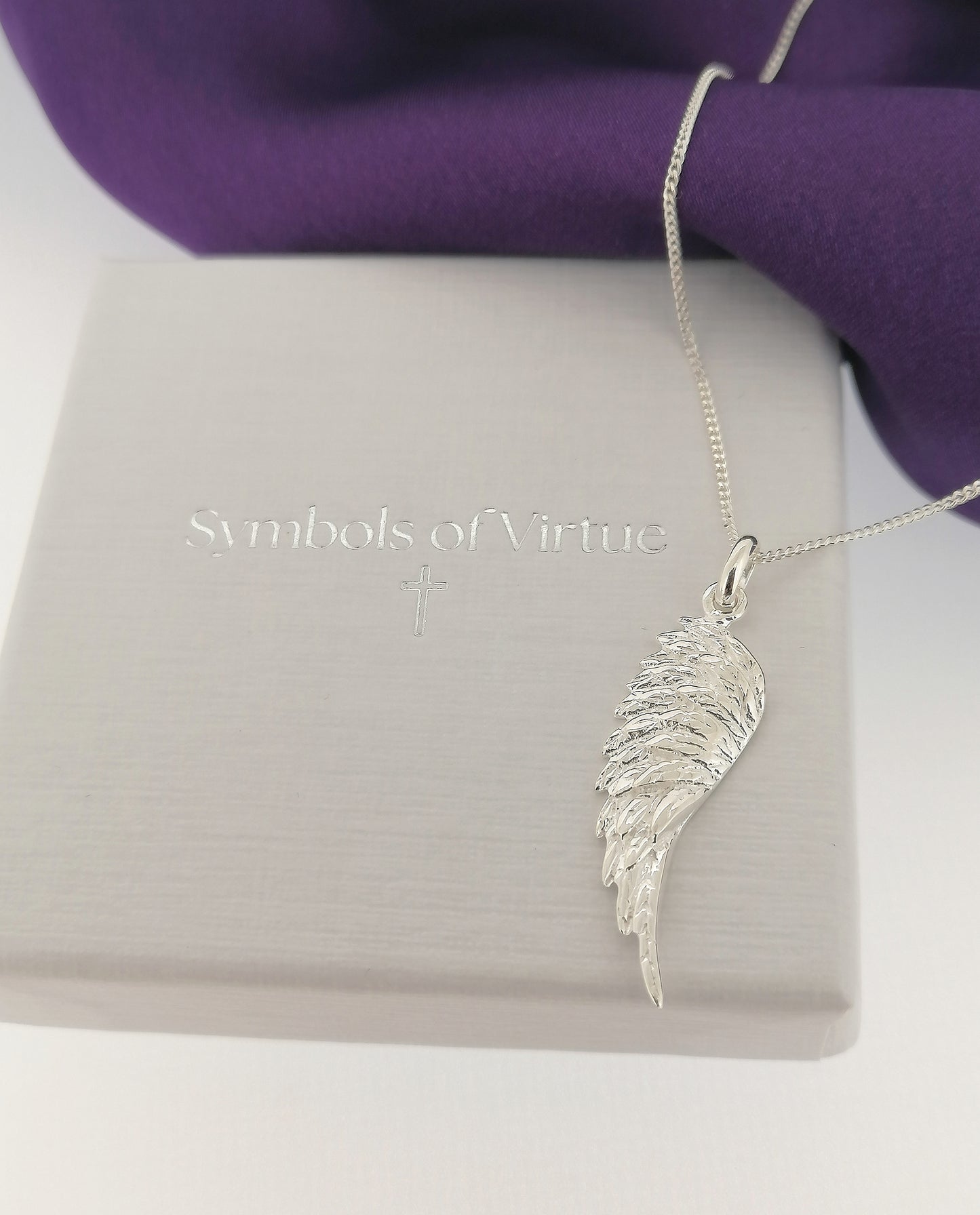 Guardian Angel Wing Pendant Sterling Silver