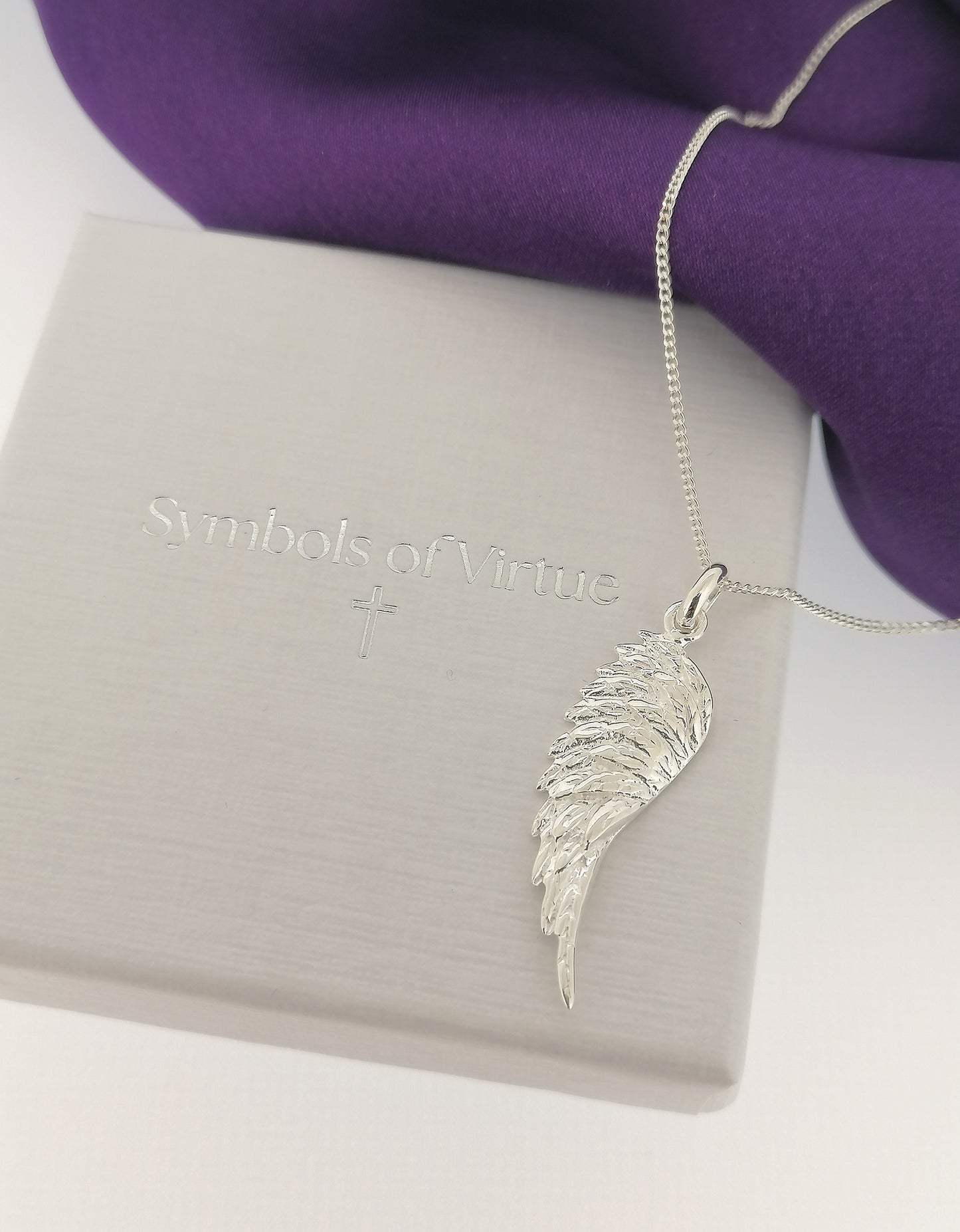 Guardian Angel Wing Pendant Sterling Silver
