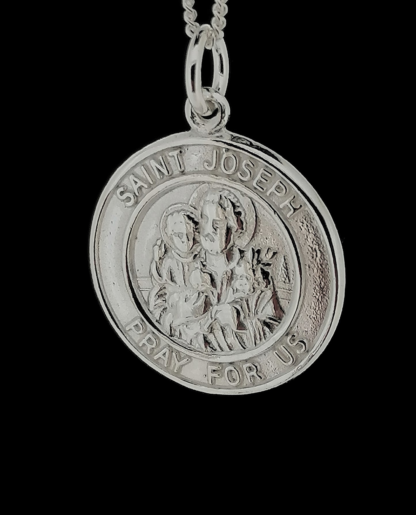 Saint Joseph Medal Pendant Sterling Silver