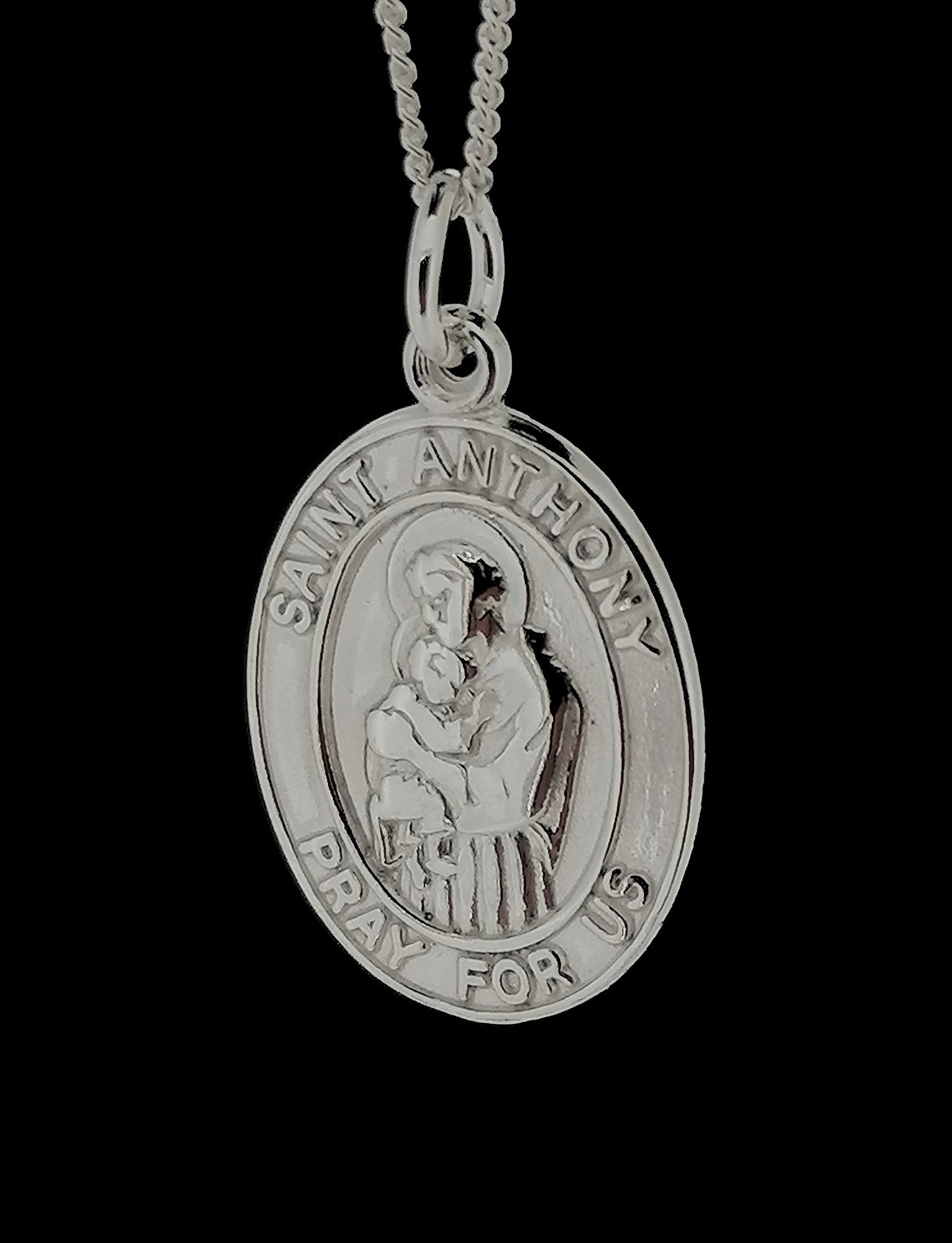 Saint Anthony Medal Pendant Sterling Silver