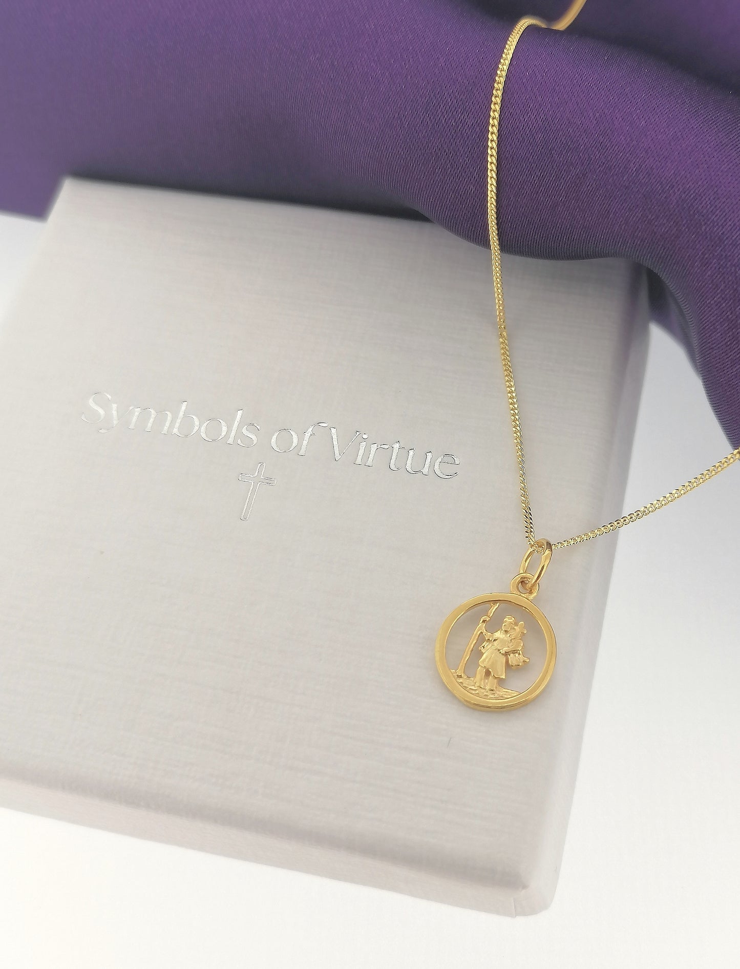 Saint Christopher Small Medal Pendant 9ct Yellow Gold