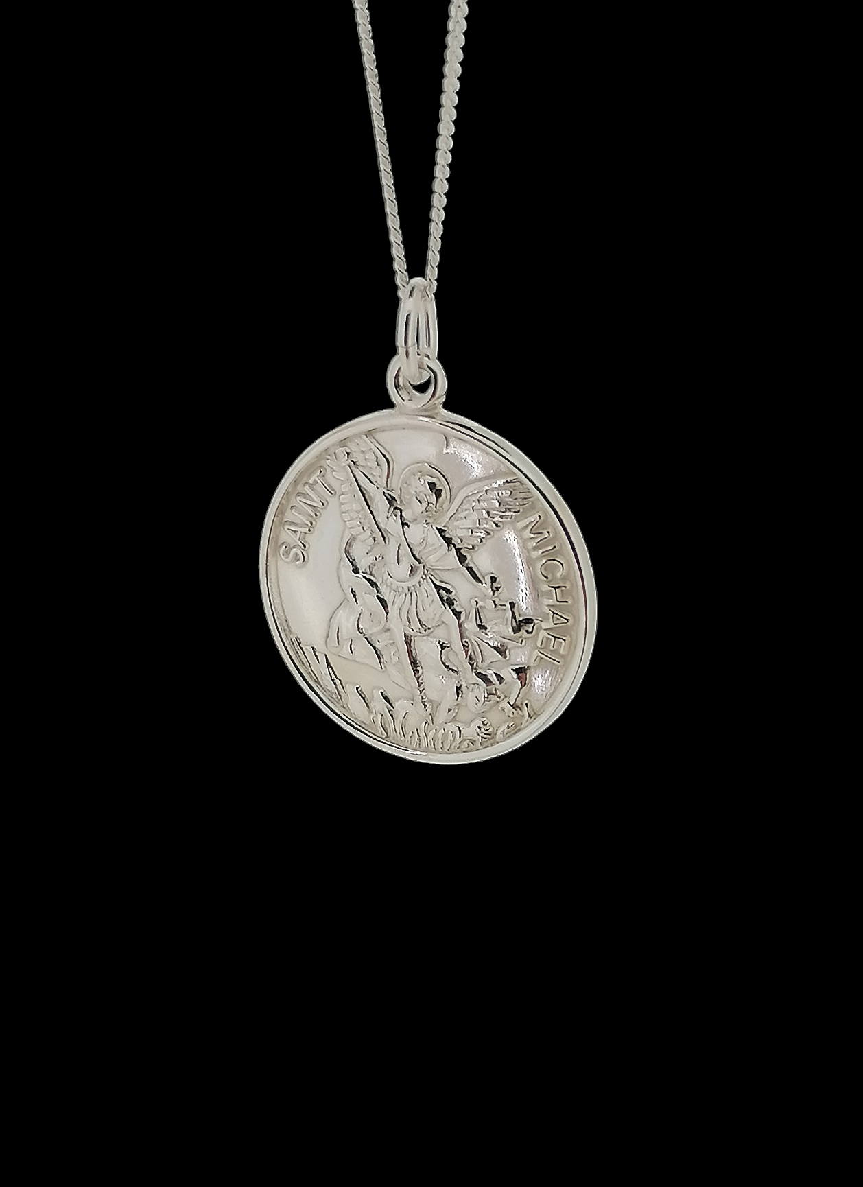 Saint Michael Medal Pendant Sterling Silver
