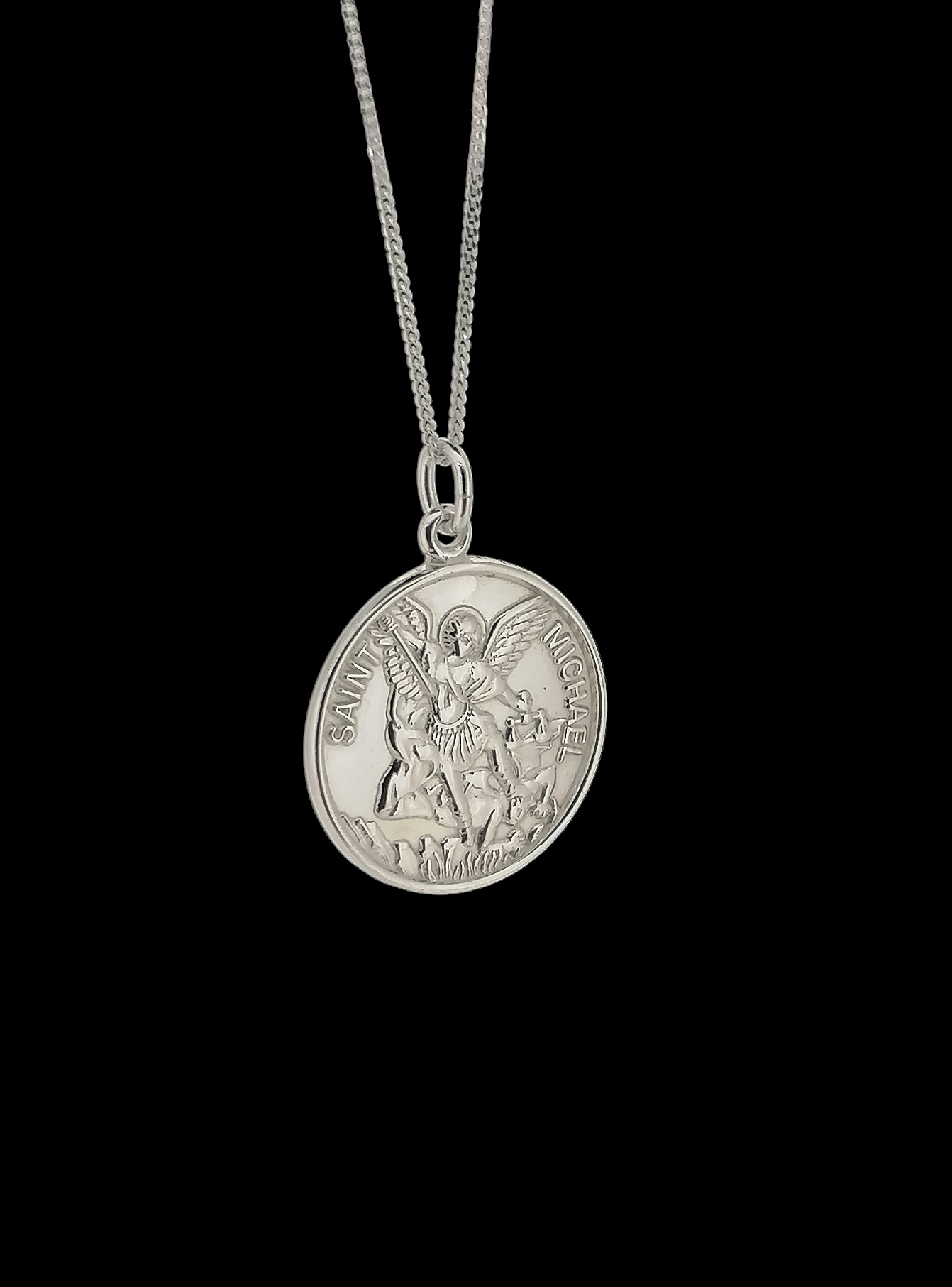 Saint Michael Medal Pendant Sterling Silver