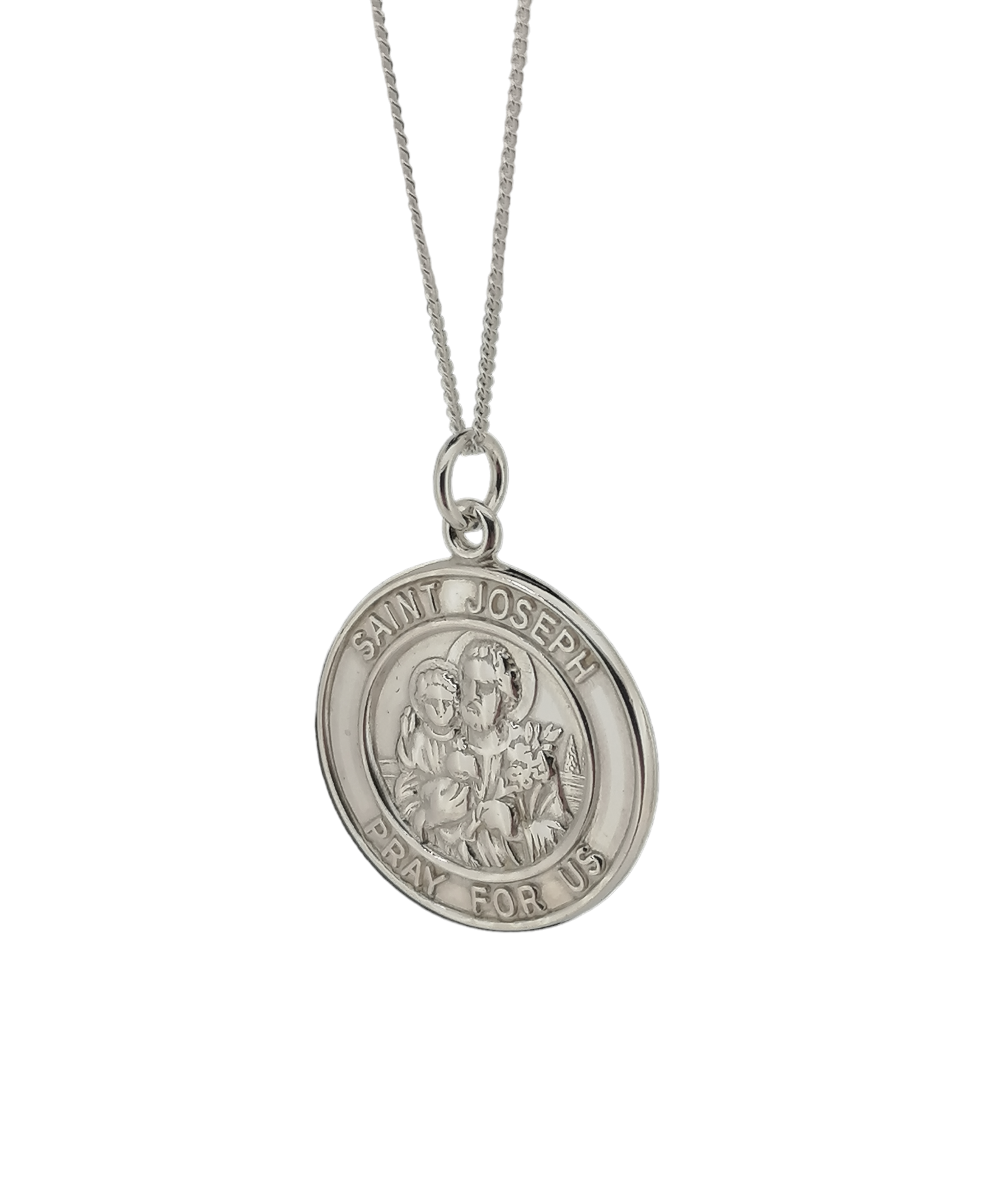 Saint Joseph Medal Pendant Sterling Silver 