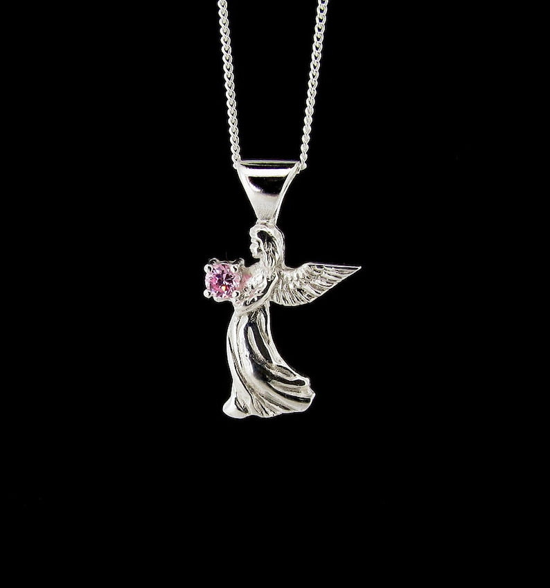 Guardian Angel Pendant of Protection sterling silver 