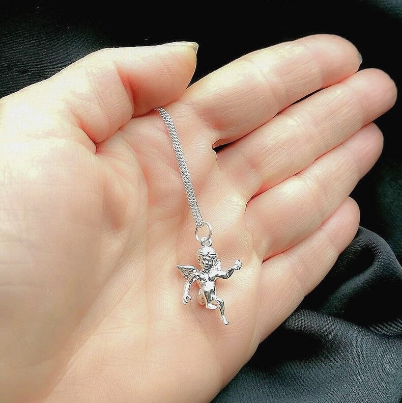 Cherub Angel Pendant Sterling Silver