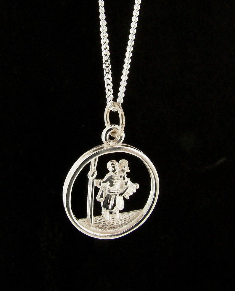 Sterling Silver saint Christopher Medal pendant 